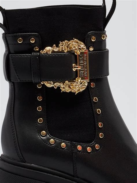 versace stivaletto|VERSACE Stivaletto Patchwork Booties Heels .